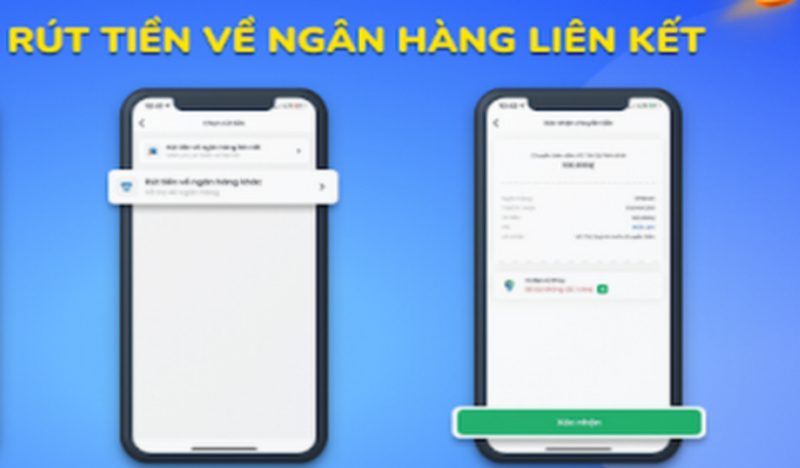 Rút số tiền về 1 ngân hàng có liên kết